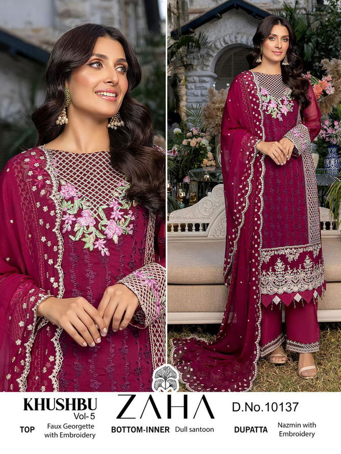 Khushbu Vol 5 By Zaha Pakistani Suits Catalog